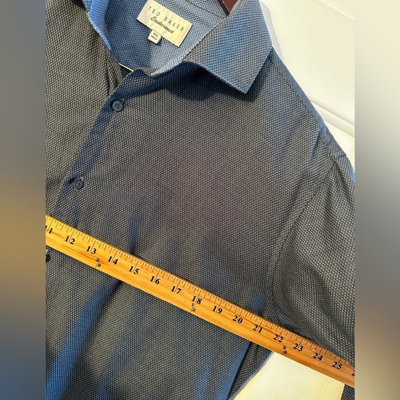 TED BAKER Endurance 16.5 34/35 Blue Flip Contrast Cuff Spread Collar 100% Cotton - Picture 5 of 10